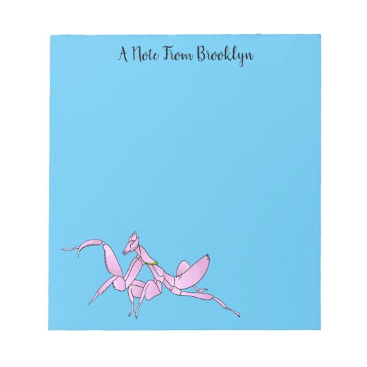 Orchid mantis Cartoon Illustration Notizblock (Vorderseite)