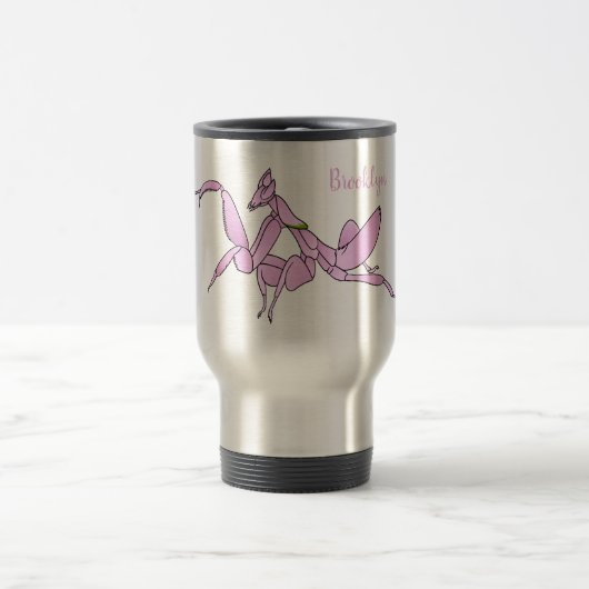 Orchid mantis Cartoon Illustration Reisebecher (Mittel)