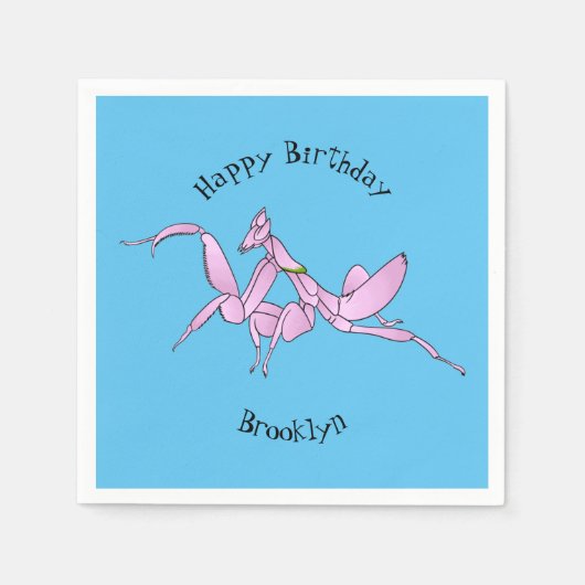Orchid mantis Cartoon Illustration Serviette (Vorderseite)