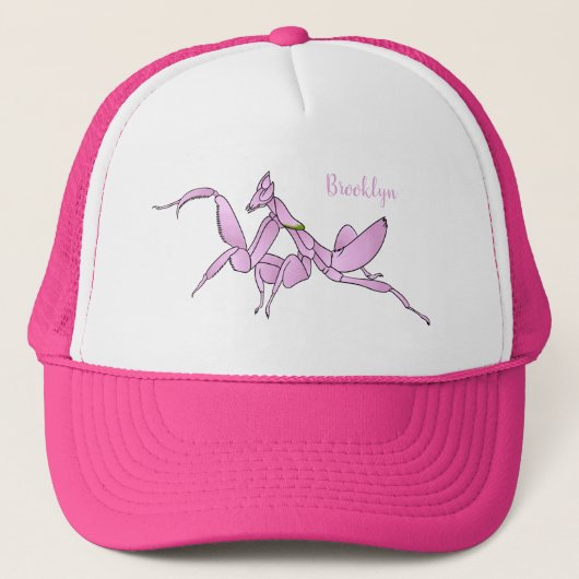 Orchid mantis Cartoon Illustration Truckerkappe (Vorderseite)