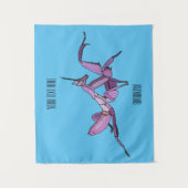 Orchid mantis Cartoon Illustration Wandteppich (Vorderseite)