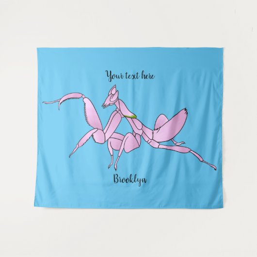Orchid mantis Cartoon Illustration Wandteppich (Vorderseite (Horizontal))