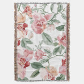 Orchid Meadow Watercolor Floral Blushing Botanical Decke (Vorderseite Vertikal)