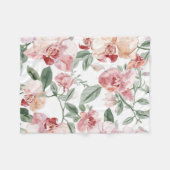 Orchid Meadow Watercolor Floral Blushing Botanical Fleecedecke (Vorderseite (Horizontal))