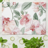 Orchid Meadow Watercolor Floral Blushing Botanical Geschirrtuch (Gefaltet)