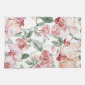 Orchid Meadow Watercolor Floral Blushing Botanical Geschirrtuch (Horizontal)
