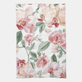 Orchid Meadow Watercolor Floral Blushing Botanical Geschirrtuch (Vertikal)
