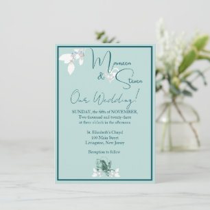Orchid Mint Green & White Wedding Einladung