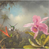 Orchid mit zwei Hummingbirds Heade Aufkleber (Vorderseite)