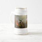 Orchid mit zwei Hummingbirds Heade Bierglas (Vorderseite Links)