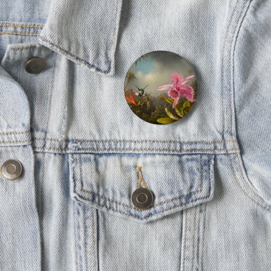 Orchid mit zwei Hummingbirds Heade Button (Beispiel)