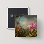 Orchid mit zwei Hummingbirds Heade Button (Vorne & Hinten)