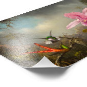 Orchid mit zwei Hummingbirds Heade Fotodruck (Ecke)