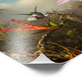 Orchid mit zwei Hummingbirds Heade Fotodruck (Ecke)