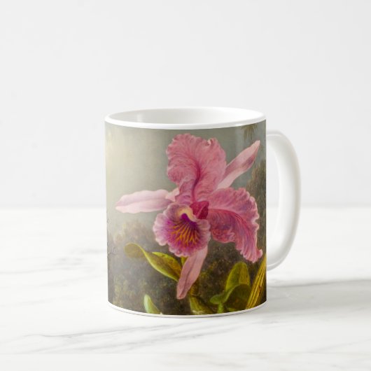 Orchid mit zwei Hummingbirds Heade Kaffeetasse (VorderseiteRechts)