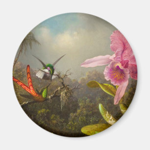 Orchid mit zwei Hummingbirds Heade Magnet