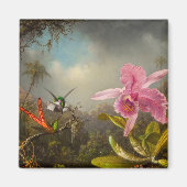 Orchid mit zwei Hummingbirds Heade Magnet (Vorne)