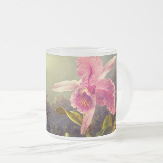 Orchid mit zwei Hummingbirds Heade Mattglastasse (VorderseiteRechts)