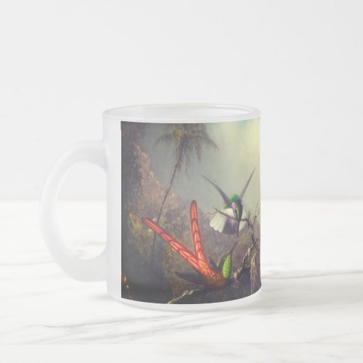 Orchid mit zwei Hummingbirds Heade Mattglastasse (Links)