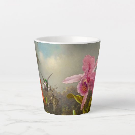 Orchid mit zwei Hummingbirds Heade Milchtasse (Vorderseite)