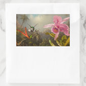 Orchid mit zwei Hummingbirds Heade Rechteckiger Aufkleber (Tasche)