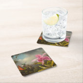 Orchid mit zwei Hummingbirds Heade Rechteckiger Pappuntersetzer (Vor Ort)