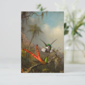 Orchid mit zwei Hummingbirds Heade RSVP Karte (Stehend Vorderseite)