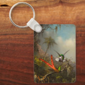 Orchid mit zwei Hummingbirds Heade Schlüsselanhänger (Vorderseite)