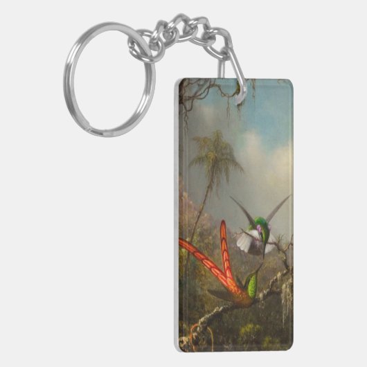 Orchid mit zwei Hummingbirds Heade Schlüsselanhänger (Vorderseite links)