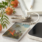 Orchid mit zwei Hummingbirds Heade Schlüsselanhänger (Vorderseite rechts)