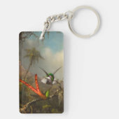 Orchid mit zwei Hummingbirds Heade Schlüsselanhänger (Rückseite)