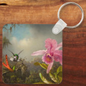Orchid mit zwei Hummingbirds Heade Schlüsselanhänger (Rückseite)