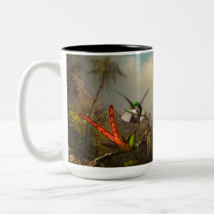 Orchid mit zwei Hummingbirds Heade Zweifarbige Tasse