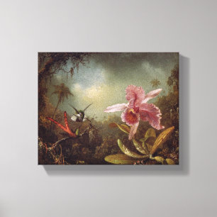 Orchid mit zwei Hummingbirds von Martin Heade Leinwanddruck