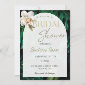 Orchid Monstera Tropisches Brautparty Einladung (Vorderseite)