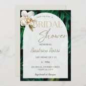 Orchid Monstera Tropisches Brautparty Einladung (Vorne/Hinten)