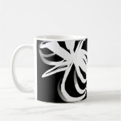 Orchid Noir: Abstrakt Schwarz & Weiß Kaffeetasse (Links)
