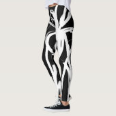 Orchid Noir: Abstrakt Schwarz & Weiß Leggings (Links)