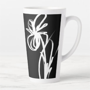 Orchid Noir: Abstrakt Schwarz & Weiß Milchtasse