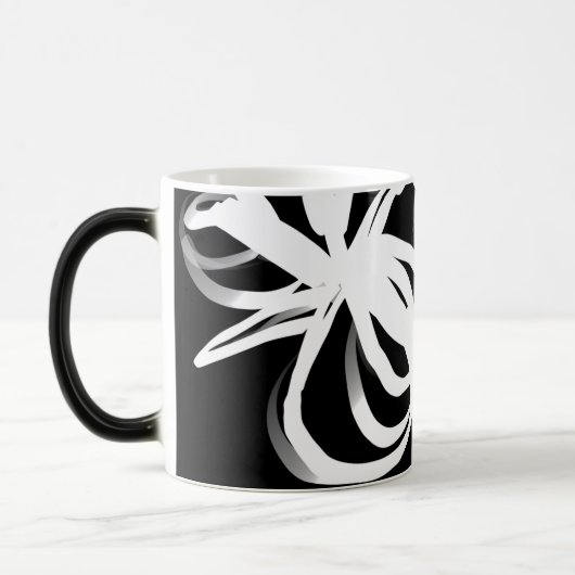 Orchid Noir: Abstrakt Schwarz & Weiß Verwandlungstasse (Links)