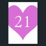 Orchid Numbered Heart Tischnummer<br><div class="desc">Einfache niedliche Herzform in Orchideen lila mit weißer Tischnummer für Ihre Hochzeit.</div>