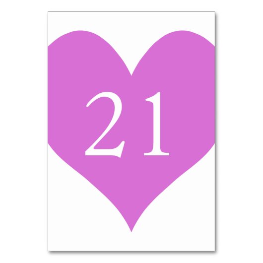 Orchid Numbered Heart Tischnummer (Rückseite)