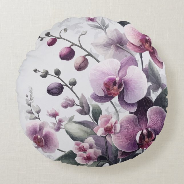 Orchid Orchid Rundes Kissen (Vorderseite)