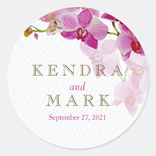 Orchid Paradise Wedding Stickers (Vorderseite)
