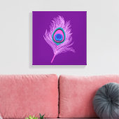 Orchid Peacock Feather auf Amethyst Lila Leinwanddruck (Insitu (Wohnzimmer))