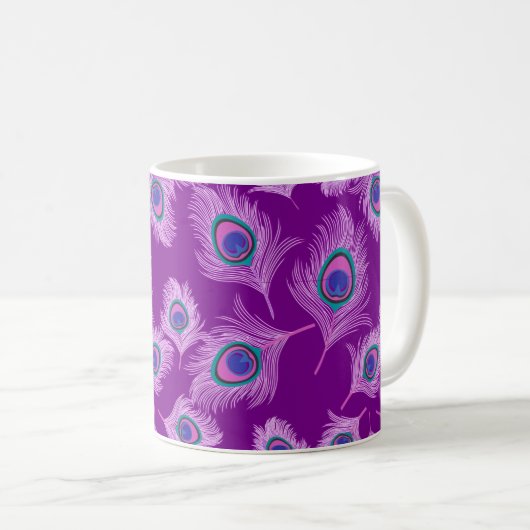 Orchid Peacock Feathers on Amethyst Lila Kaffeetasse (VorderseiteRechts)