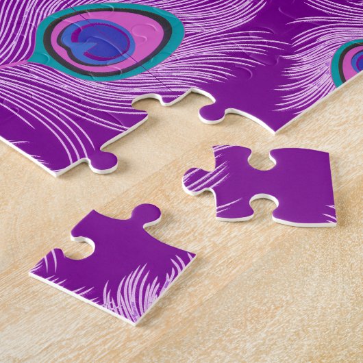 Orchid Peacock Feathers on Amethyst Lila Puzzle (Seite)