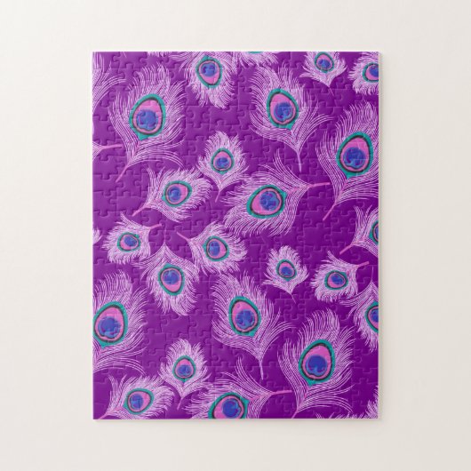 Orchid Peacock Feathers on Amethyst Lila Puzzle (Vertikal)