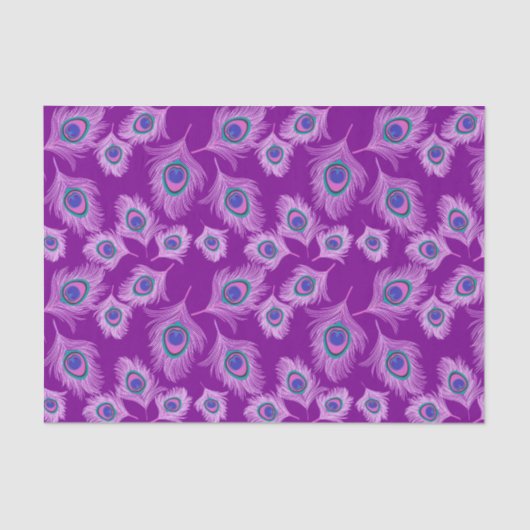 Orchid Peacock Feathers on Amethyst Lila Seidenpapier (Vorderseite)