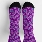 Orchid Peacock Feathers on Amethyst Lila Socken (Oben)